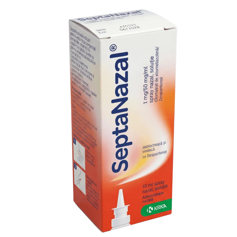 SeptaNazal 1 mg/50 mg/ml / 10 ml spray nazal, soluţie
