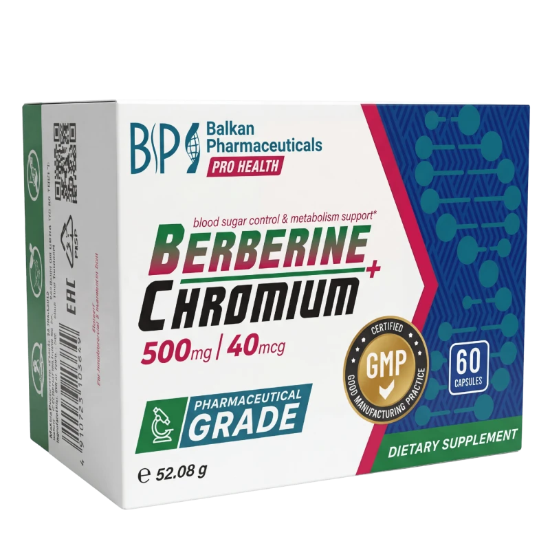Berberine + Chrominum caps 500mg/40mg N60