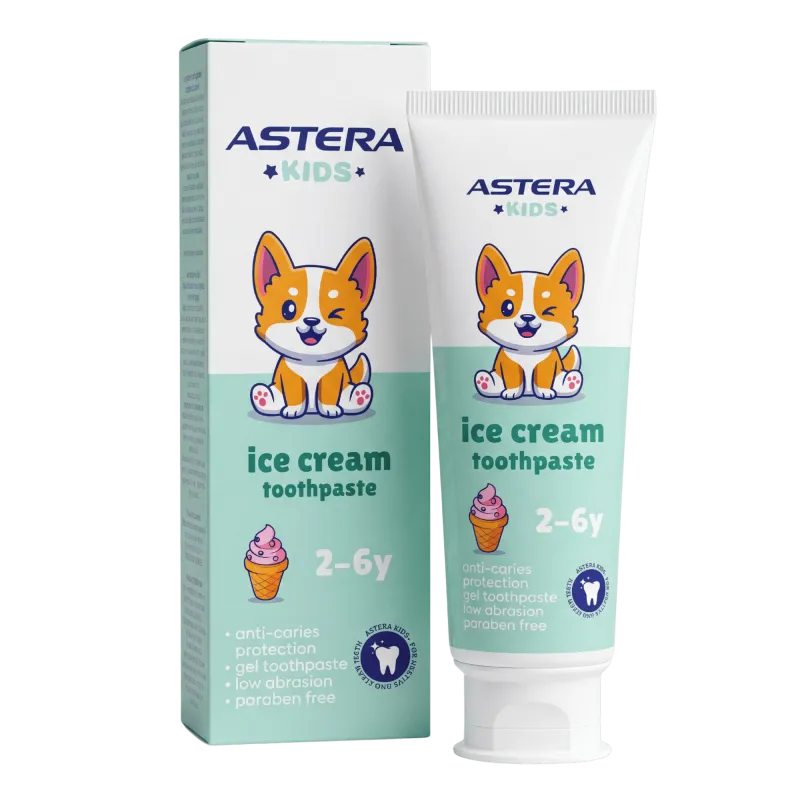 Паста зубная ''ASTERA'' детская 2-6 мороженое 65мл