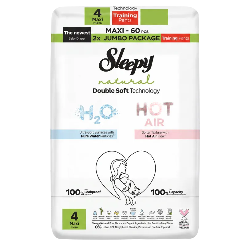 Подгузники-трусики Sleepy Ultra Sensitive 4 Maxi размер 4, 7-14 кг, N60