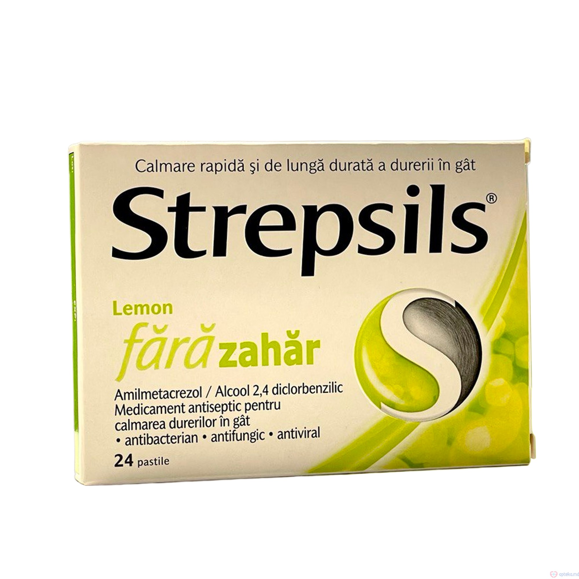 Strepsils Lemon fara zahar pastile 1,2 mg + 0,6 mg N12x2