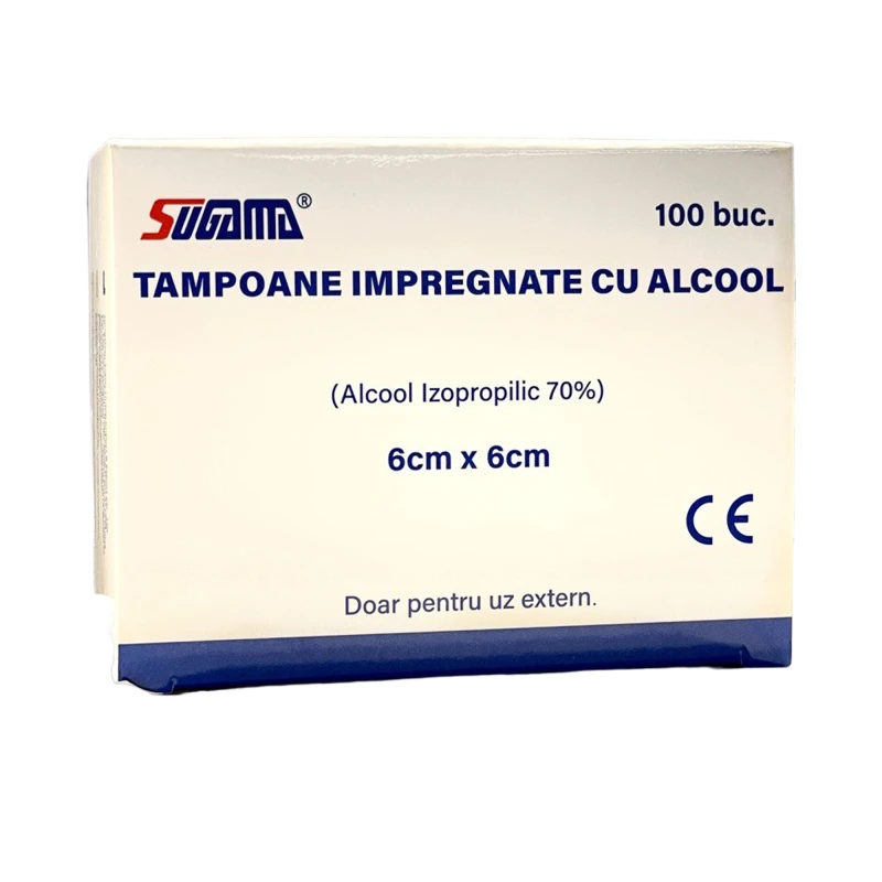 Servetele cu alcool ambalate individual 6x6cm N100 Servetele cu alcool ambalate individual 6x6cm N100