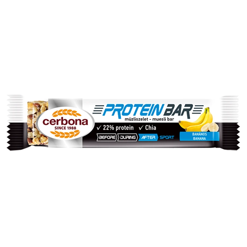 Батончик мюсли Cerbona Sport Protein Банан (с высоким содержанием белка) 40 г Батончик мюсли Cerbona Sport Protein Банан (с высоким содержанием белка) 40 г