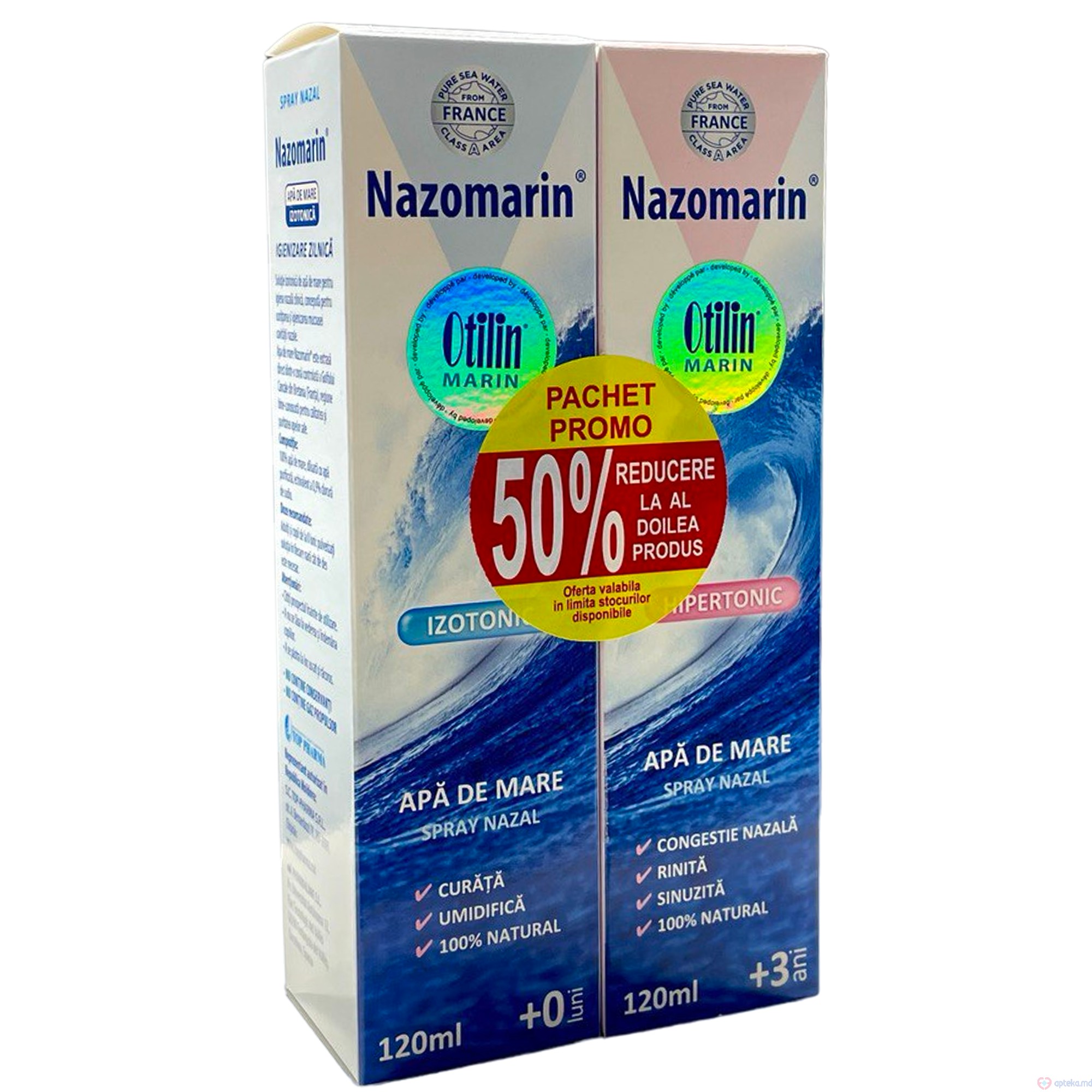 Nazomarin (Otilin Marin) Hipertonic 120 ml + Izotonic 120 ml spray set N1