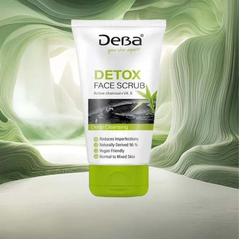 DeBa Scrub pentru față cu carbune activat si vitamina E 150 ml DeBa Scrub pentru fata cu carbune activat si vitamina E 150 ml