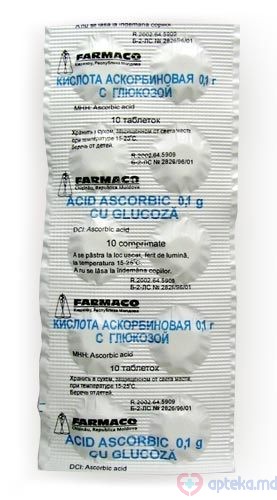 Acid ascorbic cu glucoza comp. 100 mg + 878 mg N10