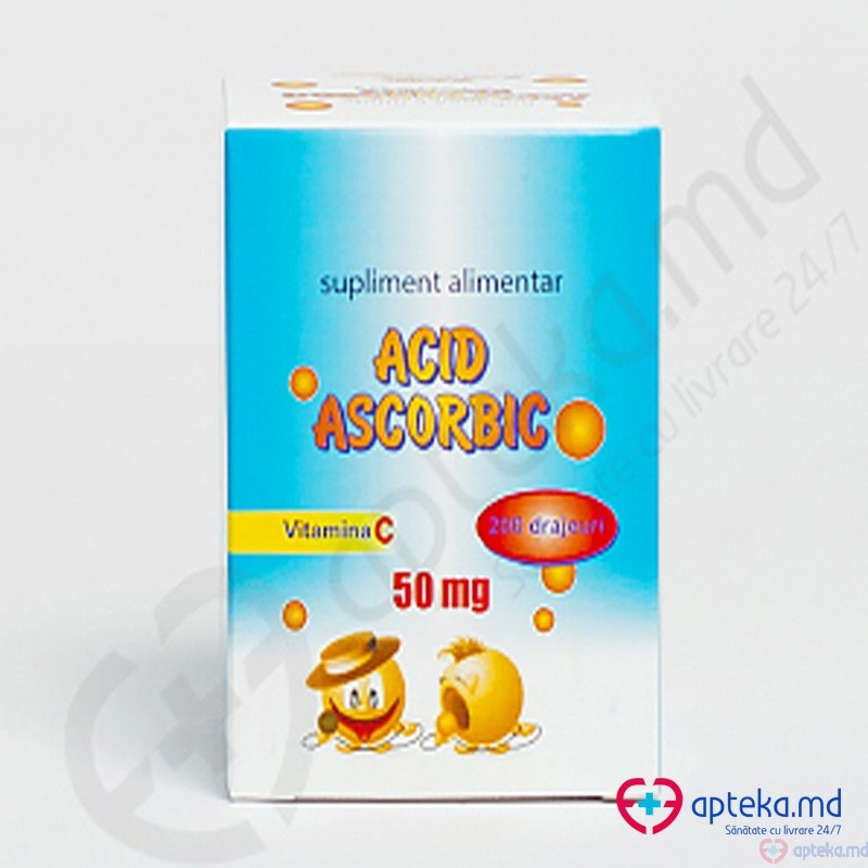 Acid ascorbic draj. 50 mg N200