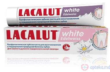 Pasta de dinti "LACALUT"  White Edelweiss 75ml ( inalbirea dintiilor)