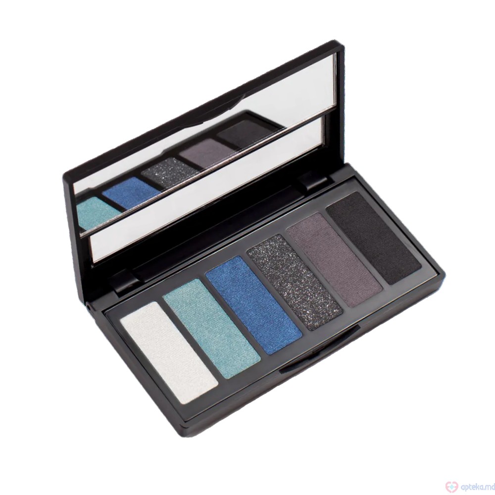 Палетка теней для век Aden Eyeshadow Palette 6 shades №1 BLACK/BLUE