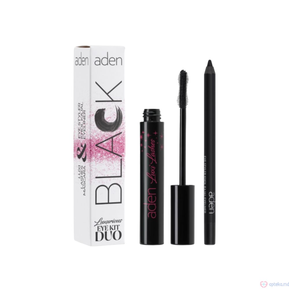 Rimel pentru gene Aden Luxi Lashes Mascara+ Creion de ochi Eye Styler Pencil Kit