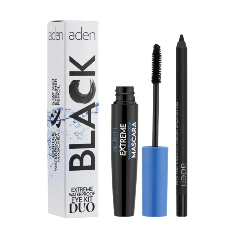 Тушь для ресниц Aden Extreme Waterproof Mascara + Карандаш для глаз  Stay Pencil Kit