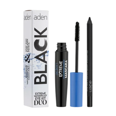 Тушь для ресниц Aden Extreme Waterproof Mascara + Карандаш для глаз  Stay Pencil Kit