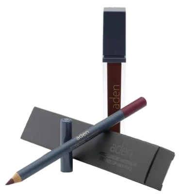 Ruj lichid de buze Aden Liquid Lipstick + Creion de buze Lipliner Pencil Set №24