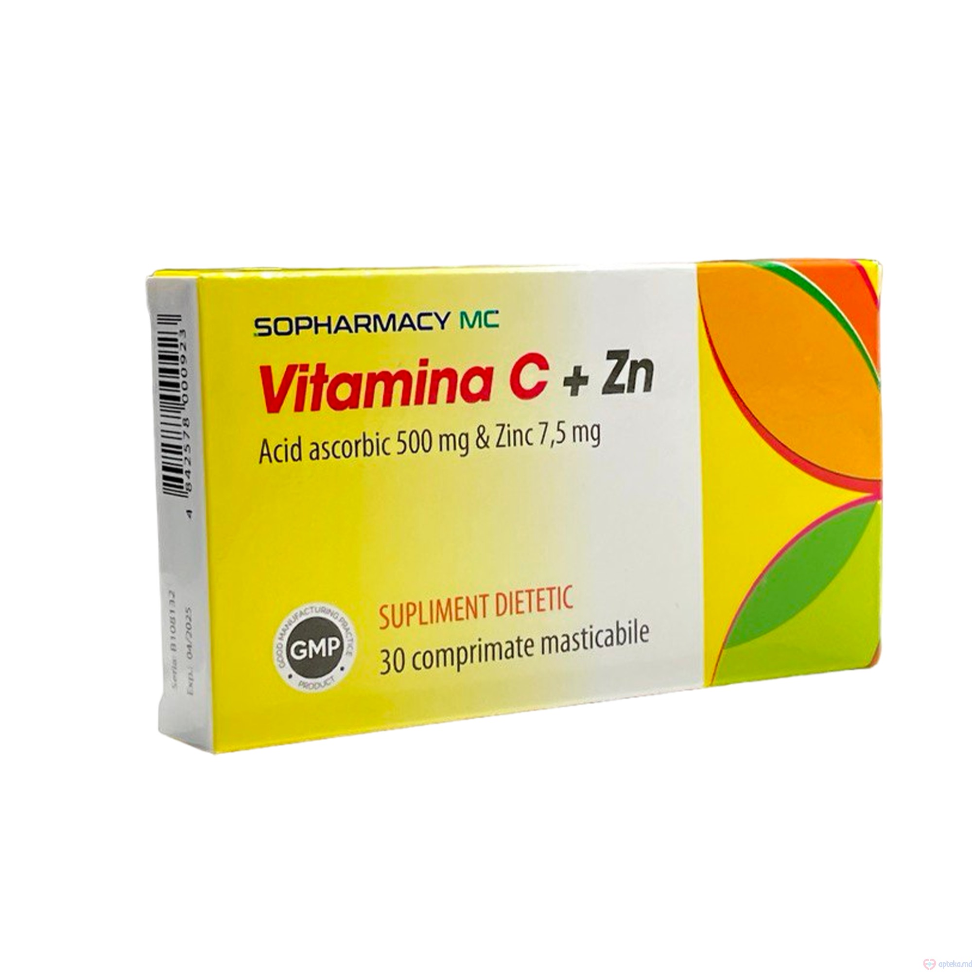 Vitamina C 500 mg + Zinc 7,5 mg comp. masticab N15x2