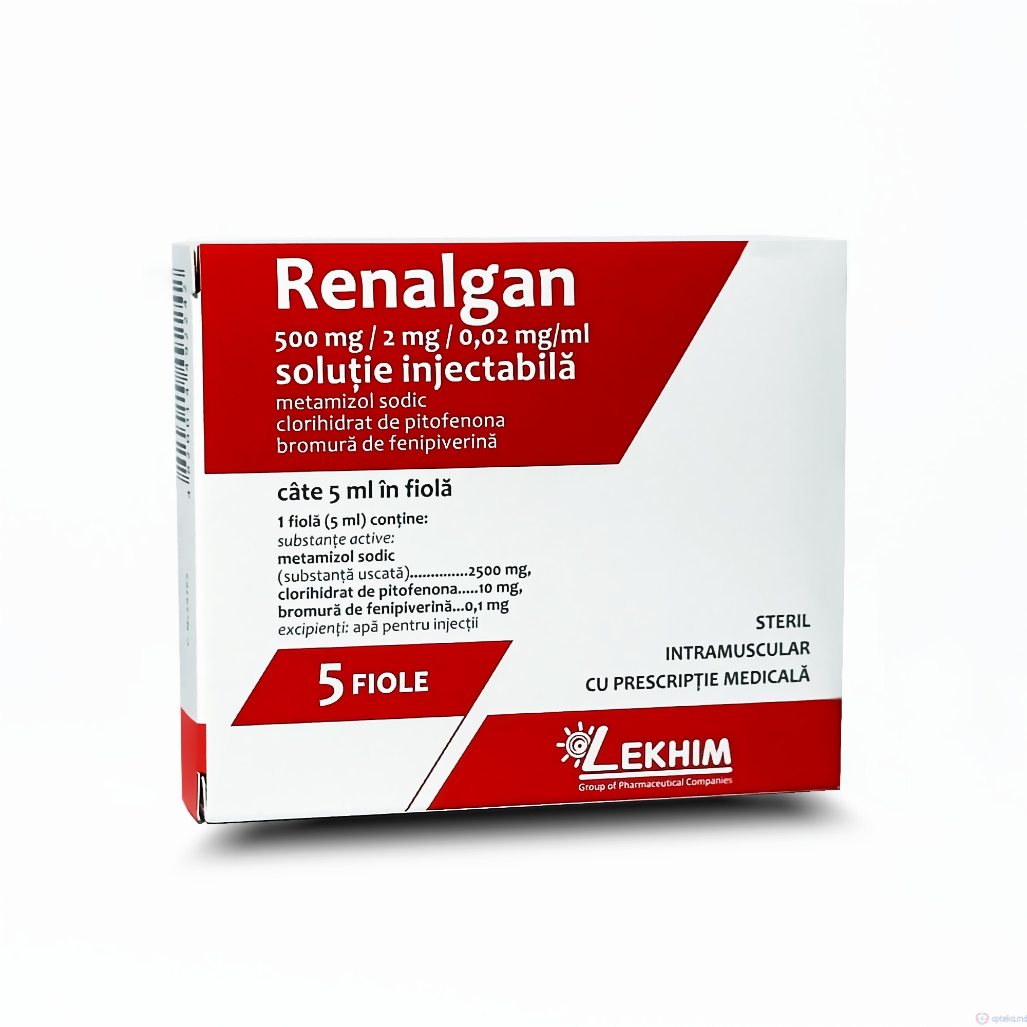 Renalgan sol. inj. 500 mg+2 mg+0,02mg/ml 5 ml N5