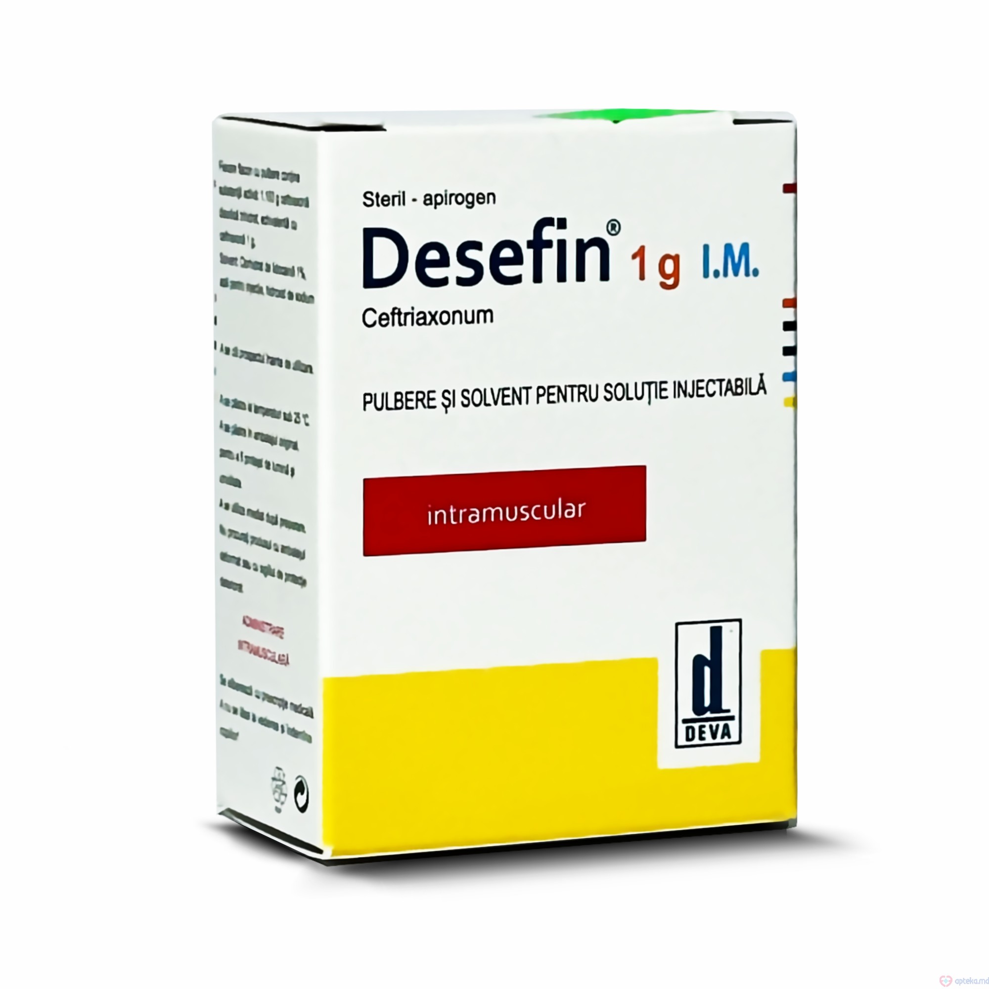 Desefin 1 g IM pulb.+solv./sol. inj. 1000 mg N1 + 3,5 ml N1