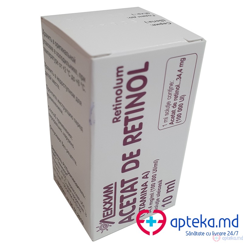 Acetat de retinol (vitamina A) sol. uleioasa 3,44 % (100000 IU/ml) 10 ml N1