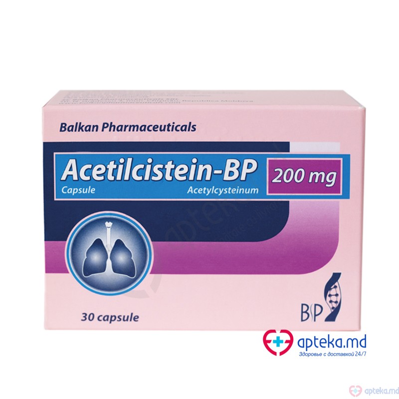 Acetilcistein-BP caps. 200 mg N10x3