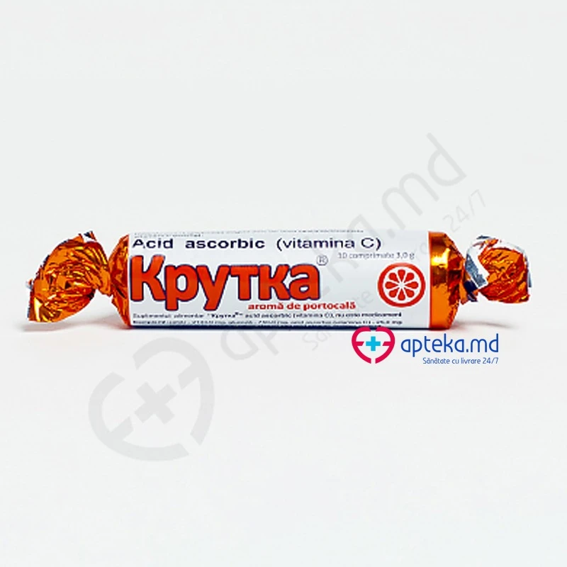 Аскорбиновая Кислота с сахаром и глюкозой (апельсин) крутка, таб 25 мг, N10 Аскорбиновая Кислота с сахаром и глюкозой (апельсин) крутка, таб 25 мг, N10