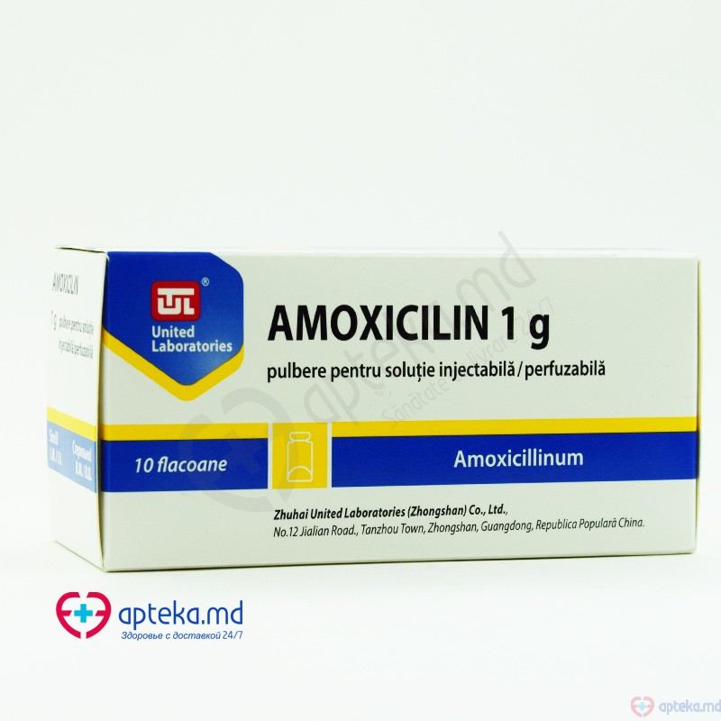 Amoxicilina pulb./sol. inj. 1 g N10