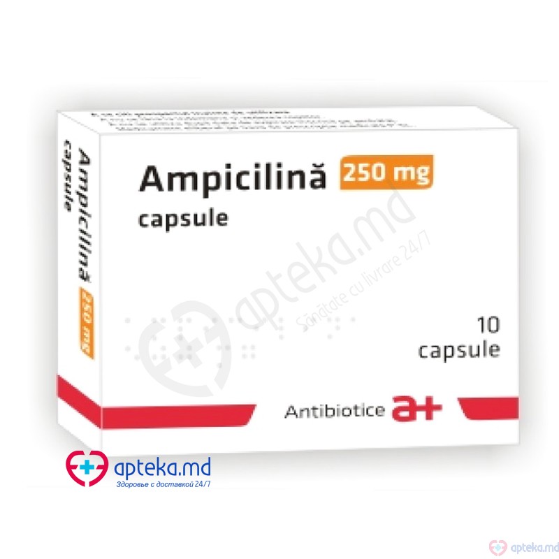 Ampicilina Antibiotice 250 mg caps. 250 mg N10x2