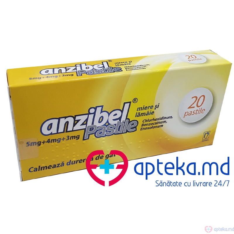 Anzibel miere si lamaie pastile 5 mg + 4 mg + 3 mg N10x2