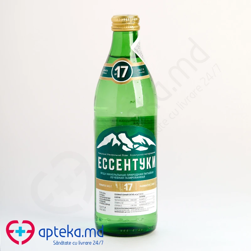 Минеральная Вода Ессентуки-17 в стекле, газ, 0,45 л Минеральная Вода Ессентуки-17 в стекле, газ, 0,45 л