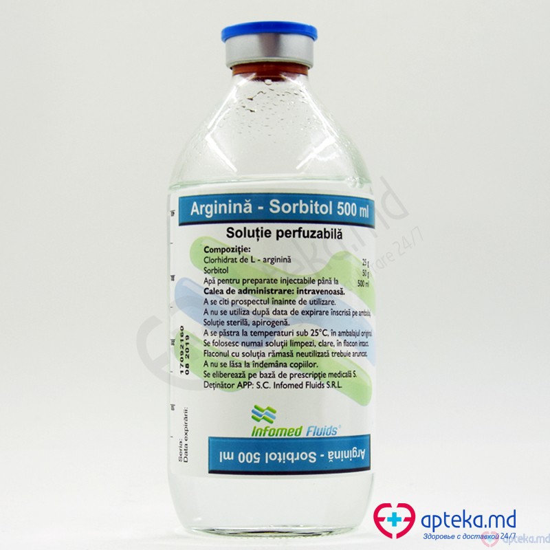 Arginina-Sorbitol sol. perf. 25 g + 50 g 500 ml N1