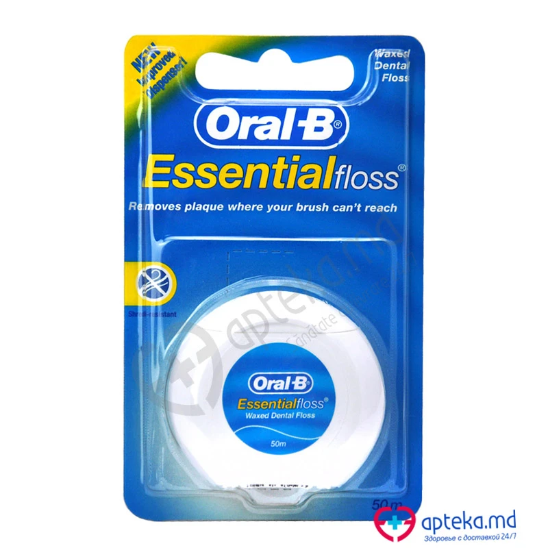 Зубная нить Oral-B ESSENTIAL FLOSS 50 м Зубная нить Oral-B ESSENTIAL FLOSS 50 м