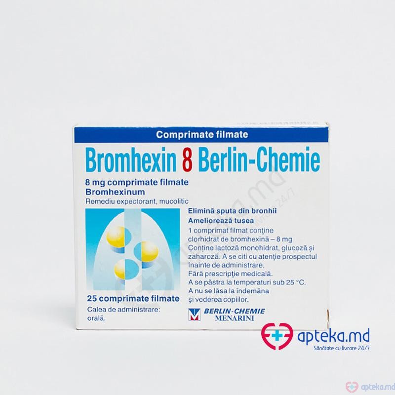 Bromhexin 8 Berlin-Chemie draj. 8 mg N25