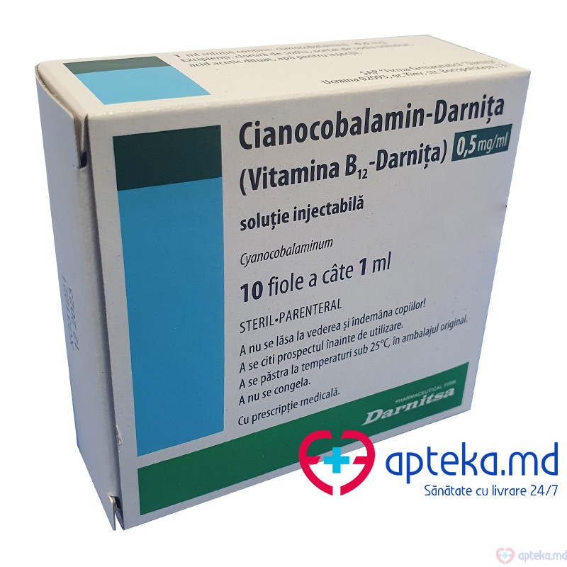 Cianocobalamin-Darnita sol. inj. 0,5 mg/ml 1 ml N5x2