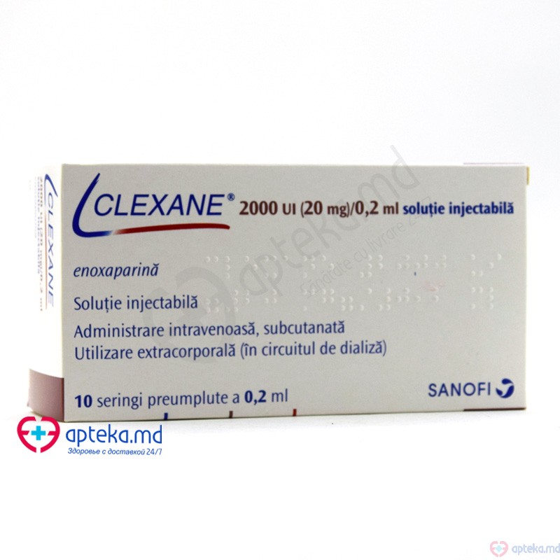 Clexane 2000 UI anti-Xa/0,2 ml sol. inj. ser. preump. 2000 UI anti-Xa/0,2 ml N2x5