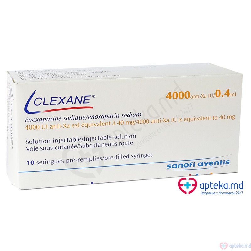 Clexane 4000 UI anti-Xa/0,4 ml sol. inj. ser. preump. 4000 UI anti-Xa/0,4 ml N2x5