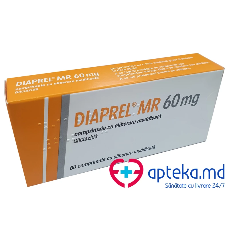 Диапрел MR, таб модиф высвоб 60мг, N30x2 Диапрел MR, таб модиф высвоб 60мг, N30x2