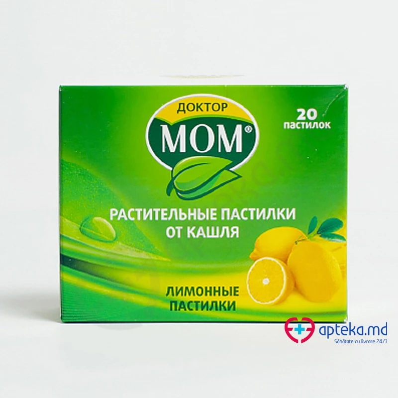 Доктор Мом леденцы от кашля вкус лимона, пастилки д/рассас, N4x5 Доктор Мом леденцы от кашля вкус лимона, пастилки д/рассас, N4x5