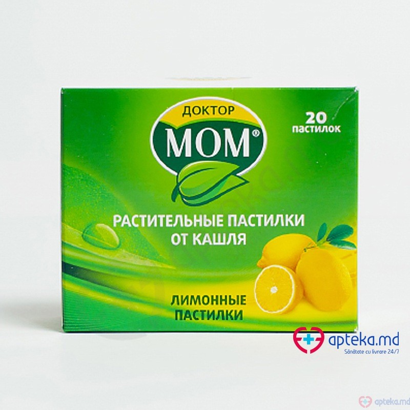 Doktor Mom Herbal Cough Lozenges cu aroma de lamIie pastile  N4x5