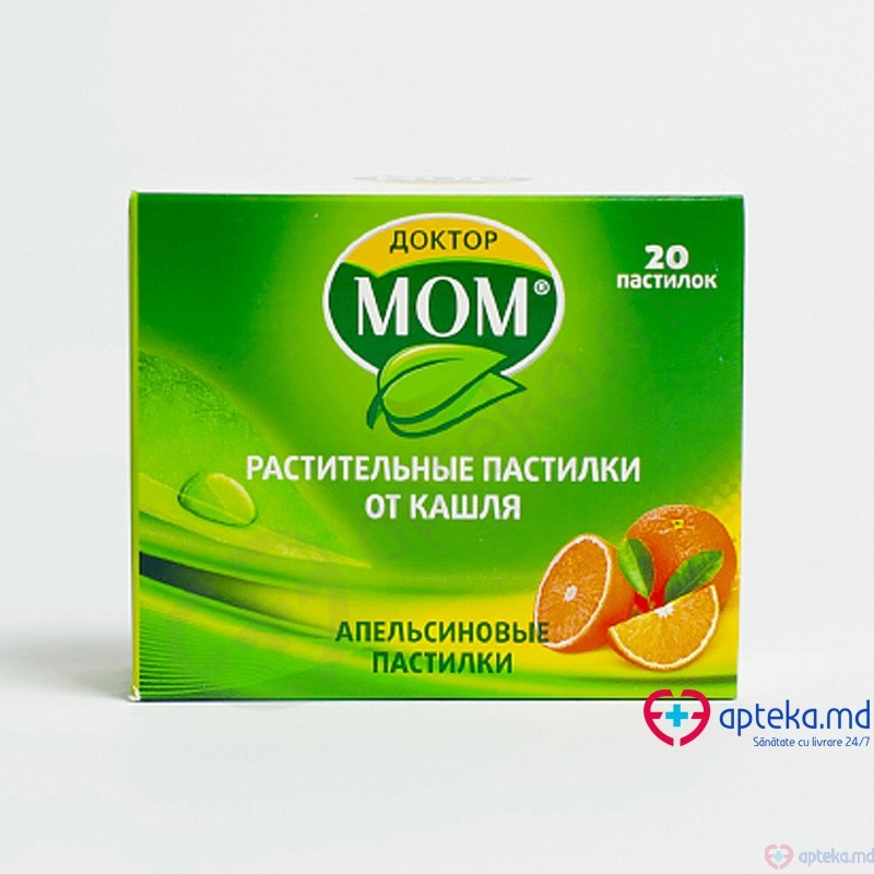 Doktor Mom Herbal Cough Lozenges cu aroma de portocala pastile  N4x5