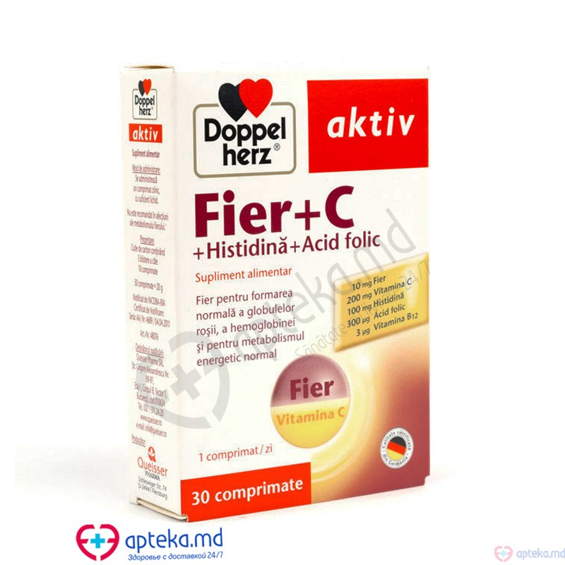 Doppelherz Activ Fier+C+Histidina+Acid folic comp. N30