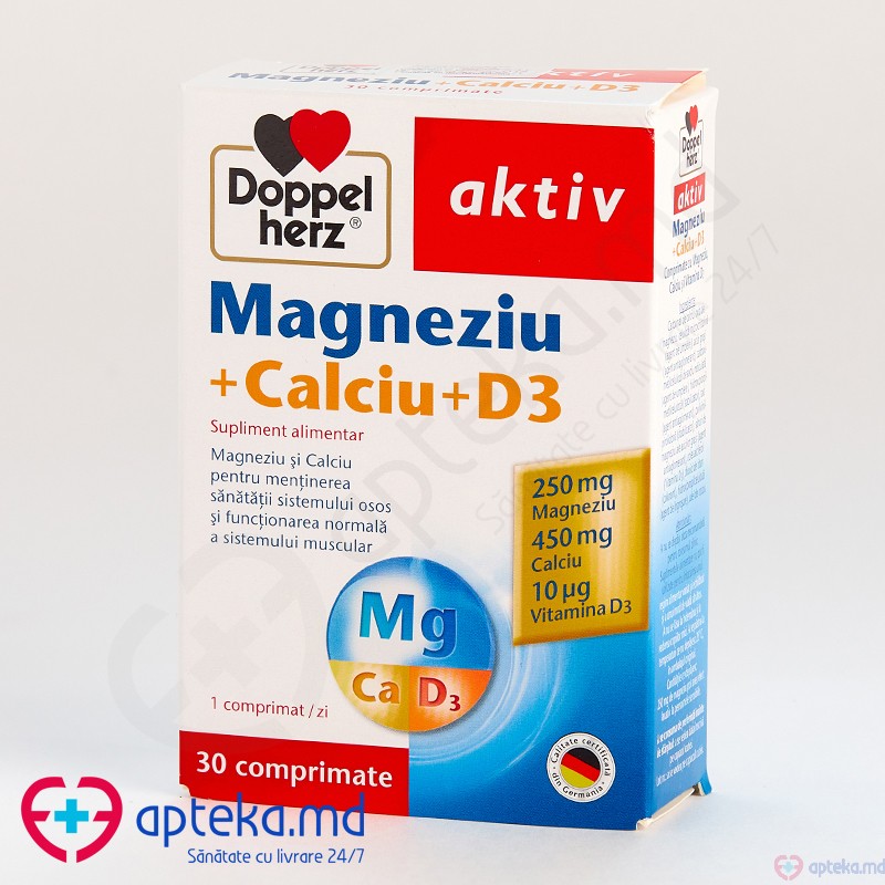 Doppelherz Magnesiu+Calciu+D3 N30