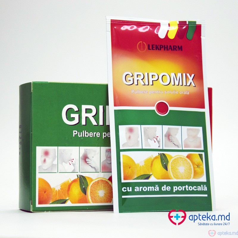 Gripomix (portocala) pulb./sol. orala 10 g N5