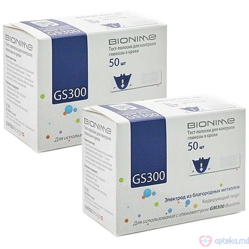 Тест-полоски для контроля уровня глюкозы в крови BIONIME RIGHTEST GS300