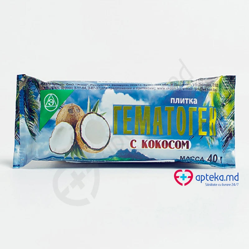 Гематоген с кокосом, батончик, 40 г Гематоген с кокосом, батончик, 40 г