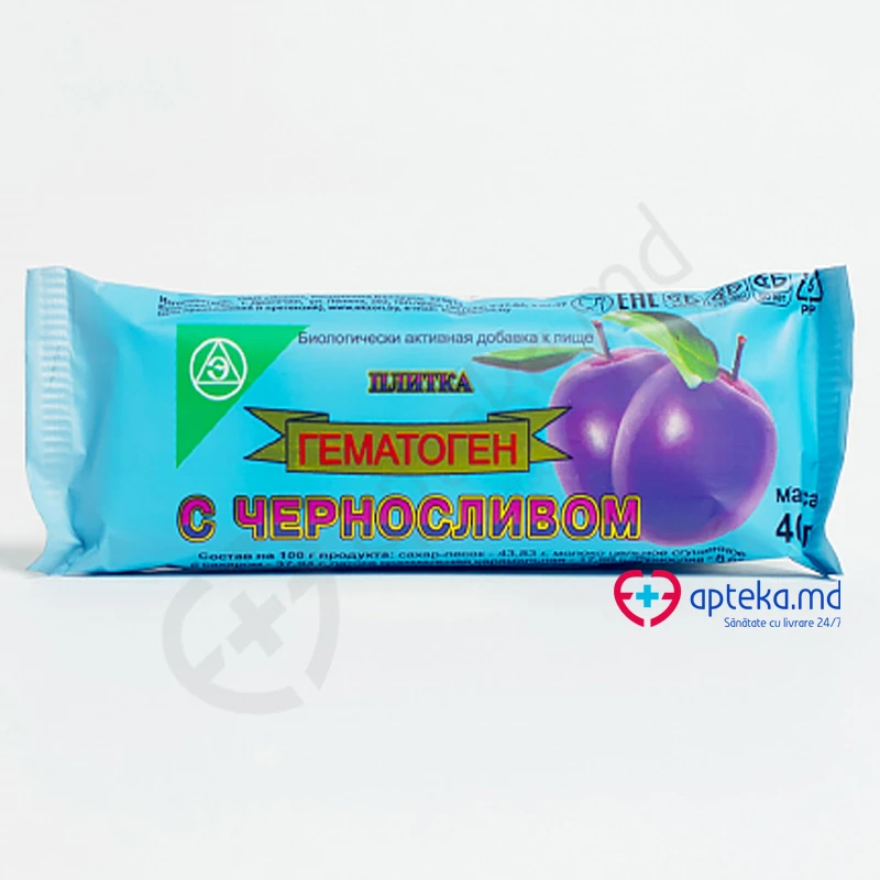 Гематоген с черносливом, батончик, 40 г Гематоген с черносливом, батончик, 40 г