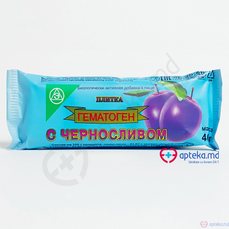 Гематоген с черносливом, батончик, 40 г