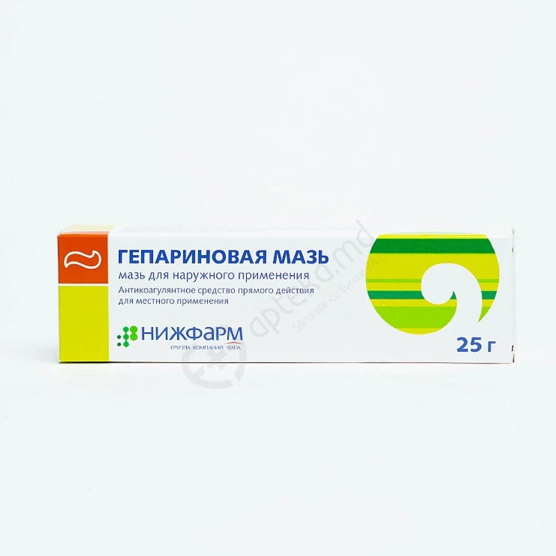 Гепарин, мазь 10000МЕ/4г/0.08г/100г, 25 г Гепарин, мазь 10000МЕ/4г/0.08г/100г, 25 г