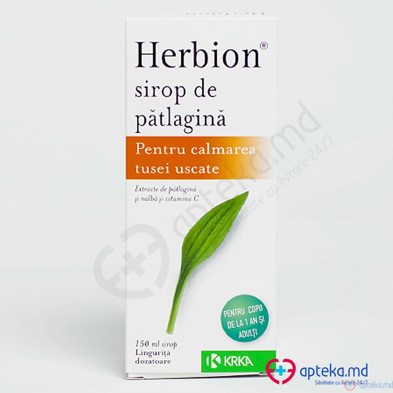 Herbion sirop de patlagina sirop 1250 mg + 1250 mg + 65 mg/5 ml 150 ml N1