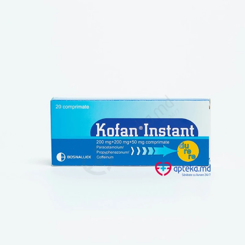 Кофан инстант, таб 200/200/50мг, N10x2 Кофан инстант, таб 200/200/50мг, N10x2
