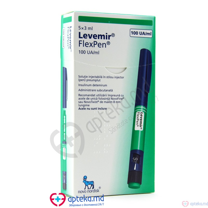 Levemir FlexPen sol. inj. stilou inject. preump. 100 UI/ml 3 ml N5