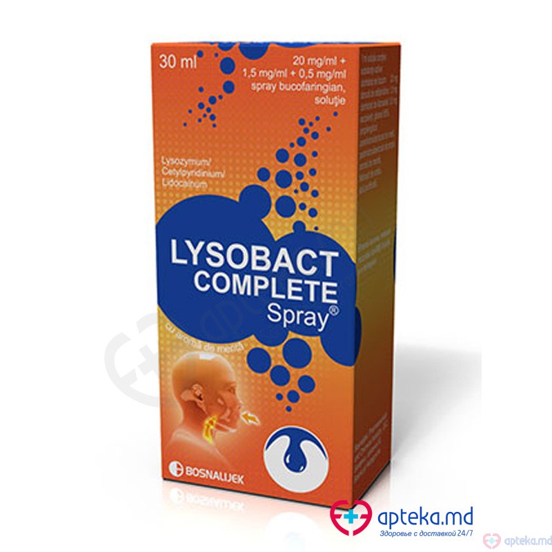 Lysobact Complete Spray 20 mg/ml + 1,5 mg/ml + 0,5 mg/ml 30 ml N1