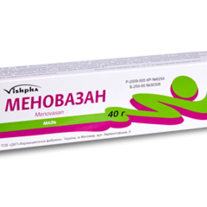 Меновазан мазь 25 мг + 10 мг + 10 мг/г 40 г N1 Меновазан мазь 25 мг + 10 мг + 10 мг/г 40 г N1